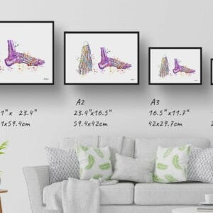 medical splash feet print size comparison