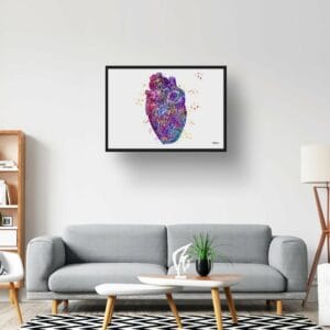 Heart Anatomy Wall Art Print Watercolour Cardiologist Medical Doctor Office Clinic Framed Painting - Image 6