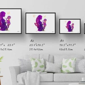 medical splash mother baby print size comparison