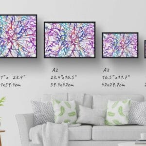 Neurons Anatomy Wall Art Print Watercolour Human Neural Network Medical Doctor Office Clinic Framed Painting - Image 8