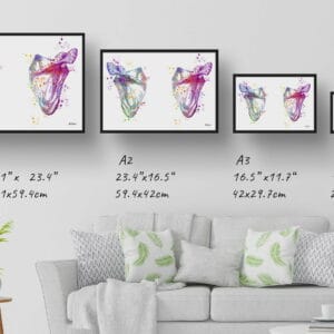 Scapula Anatomy Wall Art Print Watercolour Shoulder Blade Chiropractic Doctor Office Clinic Framed Painting - Image 8