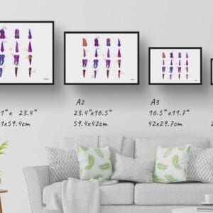 medical splash teeth set print size comparison