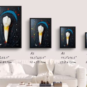 dental abstract expressionism canine print size comparison