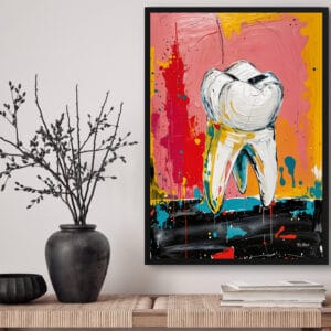 dental abstract expressionism molar front view lifestyle