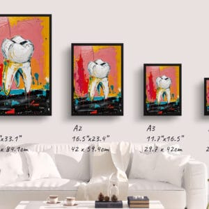 dental abstract expressionism molar print size comparison
