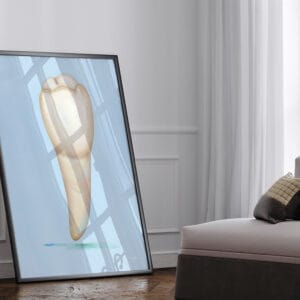 dental whimsical minimalism blue pre molar angle view