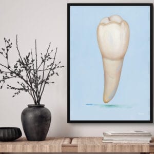 dental whimsical minimalism blue pre molar front view lifestyle