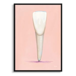 Whimsical Minimalism Pink Incisor Print - Dentist Wall Art