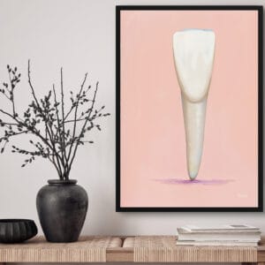 dental whimsical minimalism pink incisor front view lifestyle
