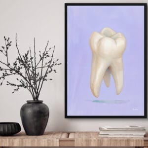 dental whimsical minimalism purple molar front view lifestyle
