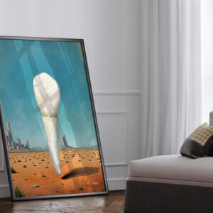 Surrealism Canine Desert Watch Print - Dentist Wall Art - Image 2