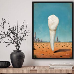 Surrealism Canine Desert Watch Print - Dentist Wall Art - Image 3