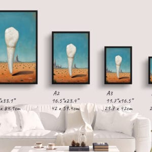 Surrealism Canine Desert Watch Print - Dentist Wall Art - Image 4
