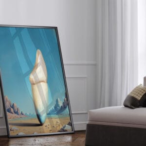 Surrealism Solitary Incisor Print - Dentist Wall Art - Image 2