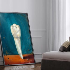Surrealism Premolar in Blue Print - Dentist Wall Art - Image 2