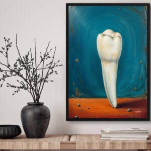 Surrealism Premolar in Blue Print - Dentist Wall Art - Image 3