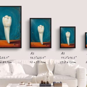 Surrealism Premolar in Blue Print - Dentist Wall Art - Image 4